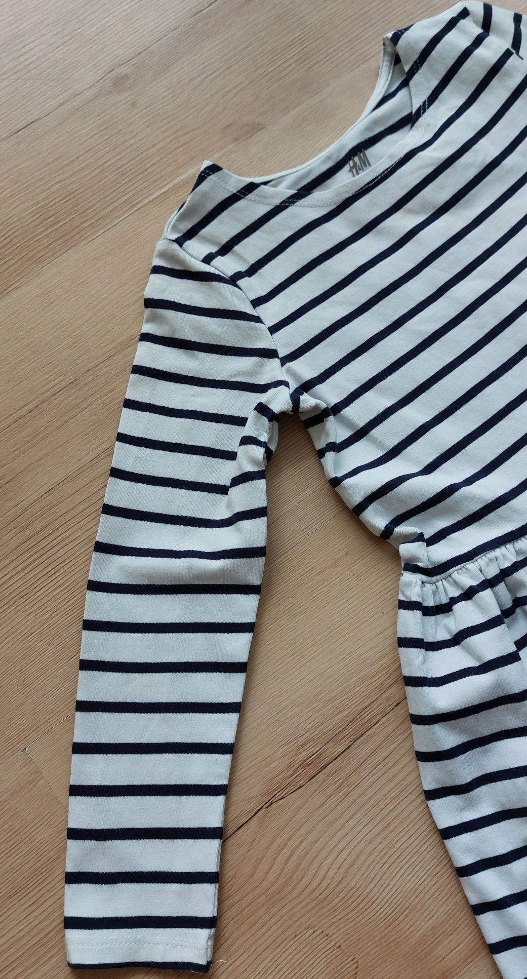 Sukienka dł rękaw h&m  98/104 hm w paski