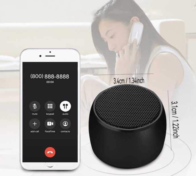 Eageroo Mini przenośny głośnik Bluetooth, dźwięk stereo z technologią