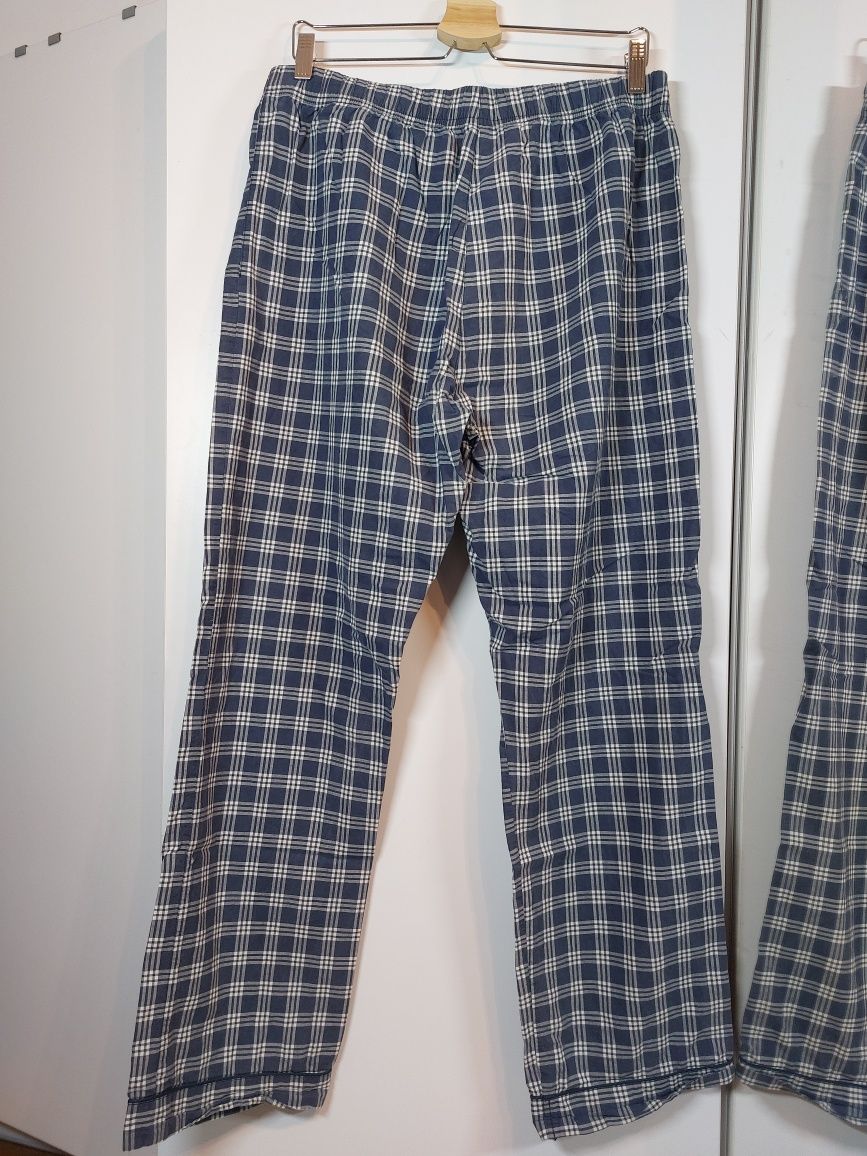 Niebieska koszula w kratę XL piżama w kratkę granatowa piżama we wzory