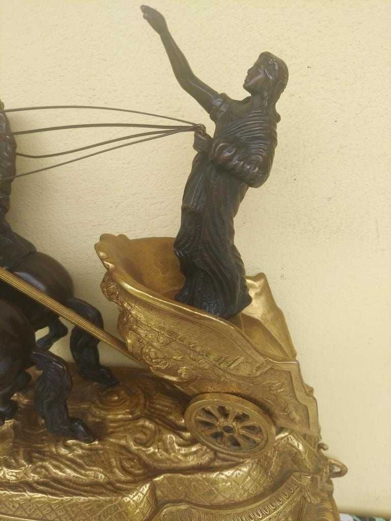 Stary zegar kominkowy empire rydwan rzymski olbrzymi nr 18
