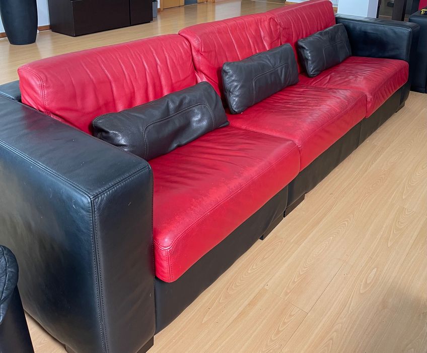 Sofá em pele 3 metros