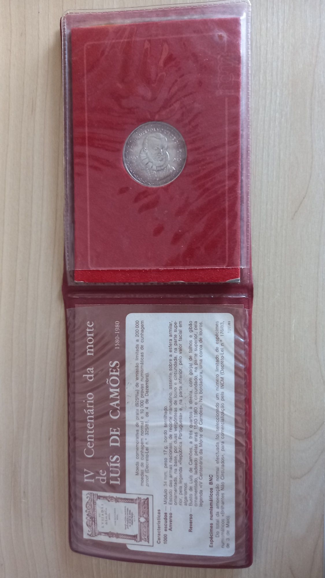 Moeda 1000 escudos Prata BNC IV centenário morte Luís de Camões  1980