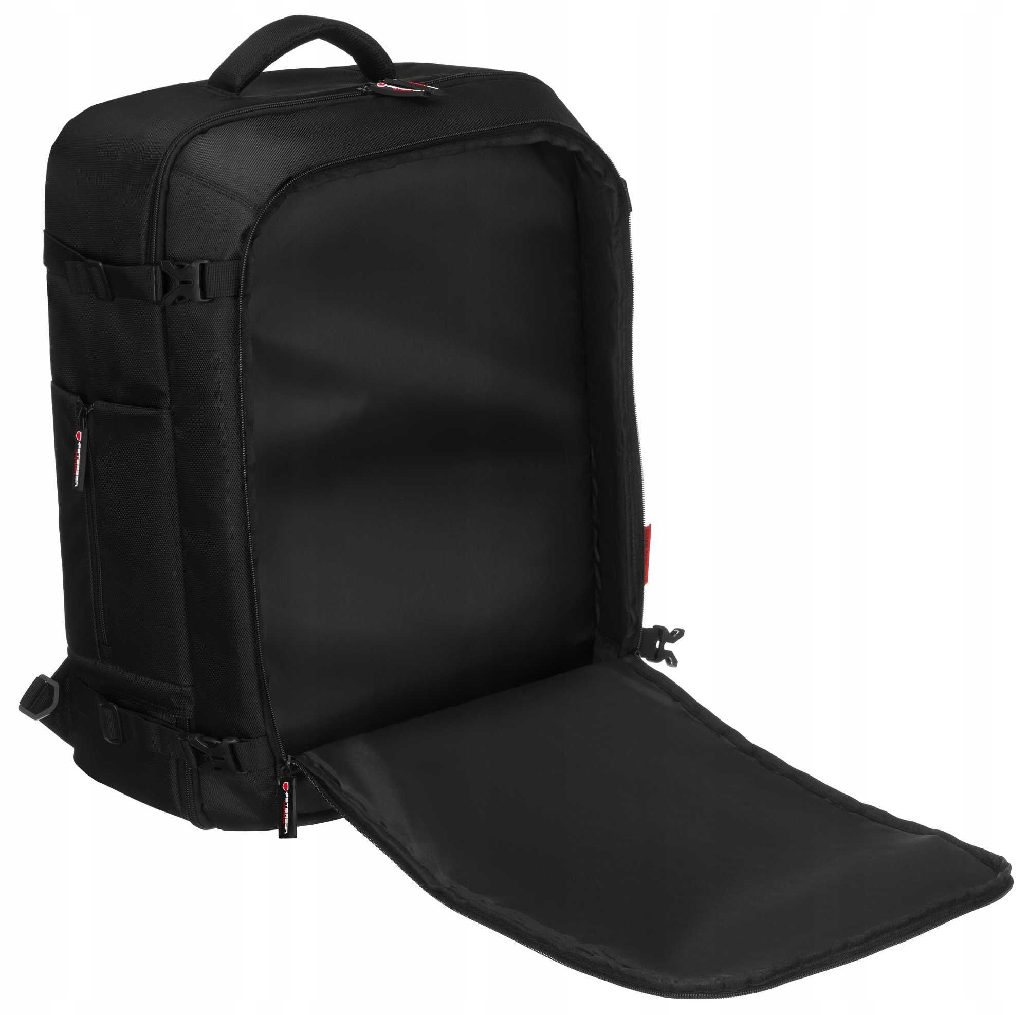 PETERSON solidny duży plecak podróżny na laptopa czarny bagaż torba