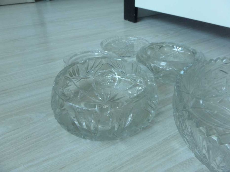 Zestaw kryształów popielniczki misa PRL