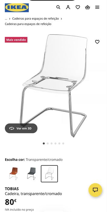 Vendo cadeiras IKEA em bom estado.