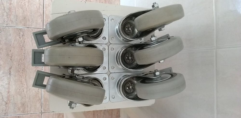 Duas Mecanarte 100 x 32 com travão, giratório  - 6 rodízios