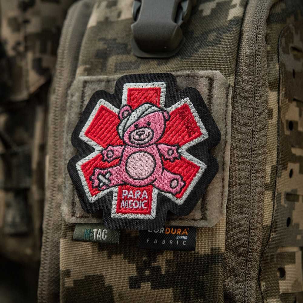 M-Tac Naszywka na rzep Medyczna Patch Paramedic Miś Pink/Black