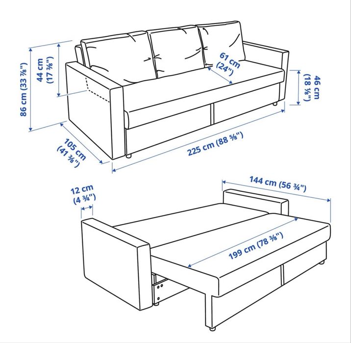 Sofá-cama 3 lugares FRIHETEN (ikea)