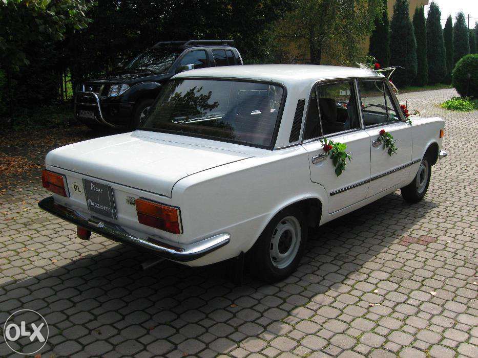 Wynajem do ślubu duży Fiat 125p Biały auto Oryginalny jak nowy PRL