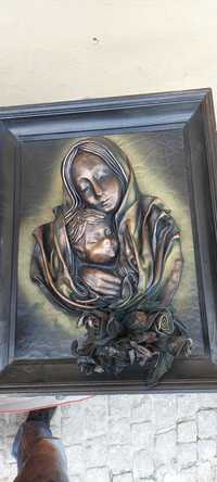 Obraz skóra Matka Boska z Jezusem