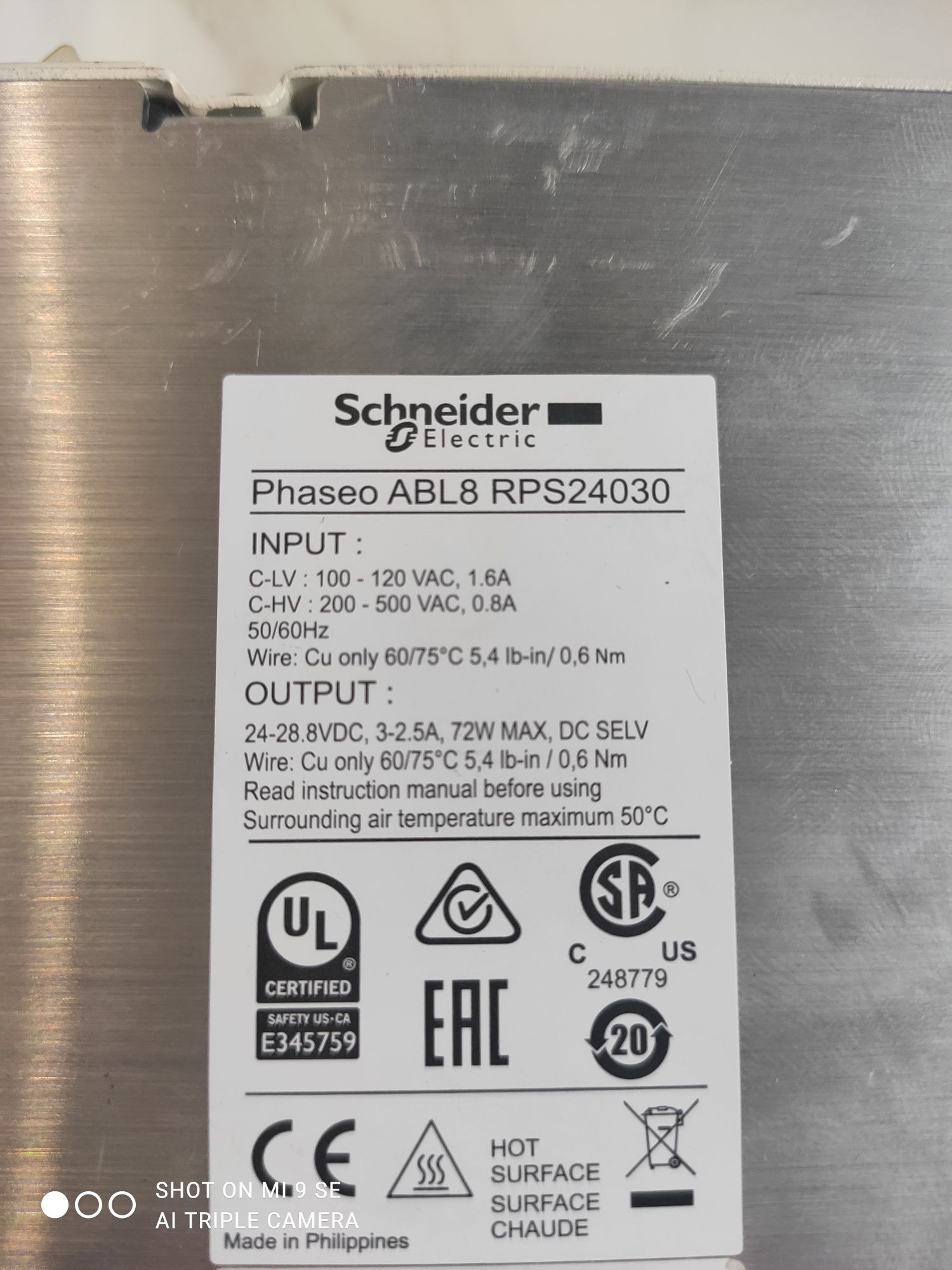 Zasilacz Schneider 24VDC impulsowy ABL8RPS24030