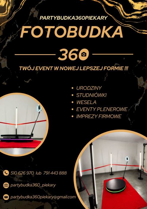 FOTOBUDKA360 na wynajem!! Atrakcyjne ceny!!!
