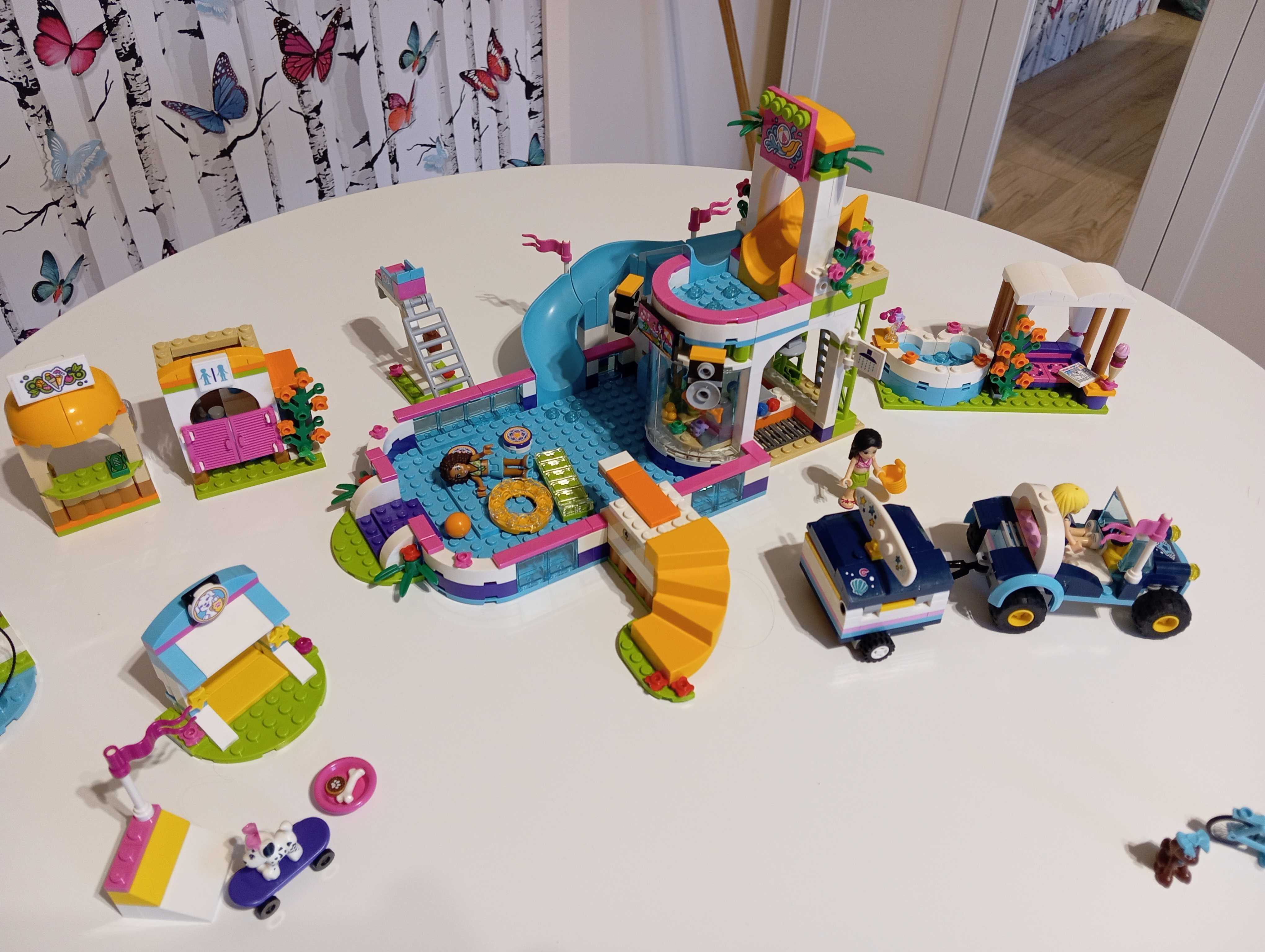 3 Zestawy Lego Friends 41313, 41364, 41304 Basen pieski samochód