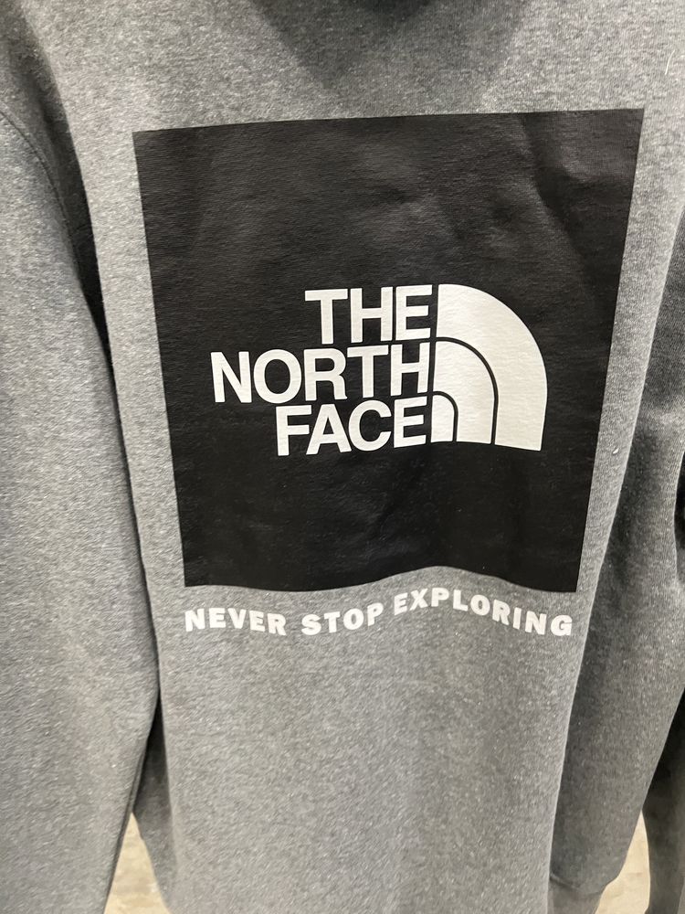Худи The North Face Box Logo серая оригинал новая