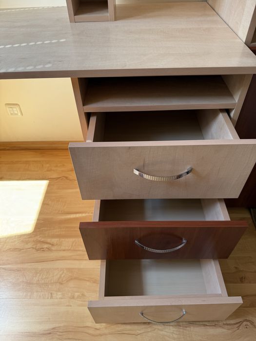 Biurko z szufladami szafkami szerokie duże dlugie 190 cm szerokość