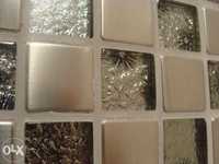 płytki ścienne szklana mozaika 3D - NOWA - srebrno szklano srebrna