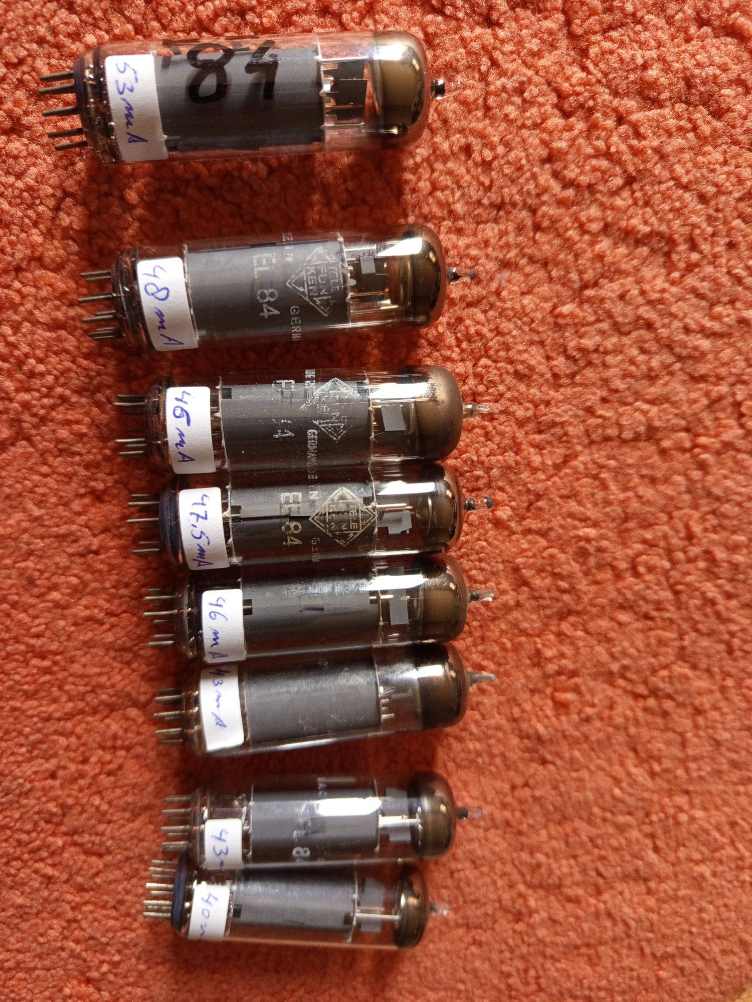 válvulas N.O.S El84, Philips EL34(Mullard made Xf2), Ecc83 Telefunken,