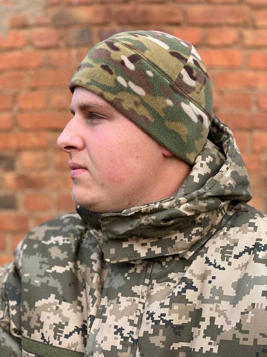Армійська зимова флісова шапка тепла військова шапка тактична на флісі