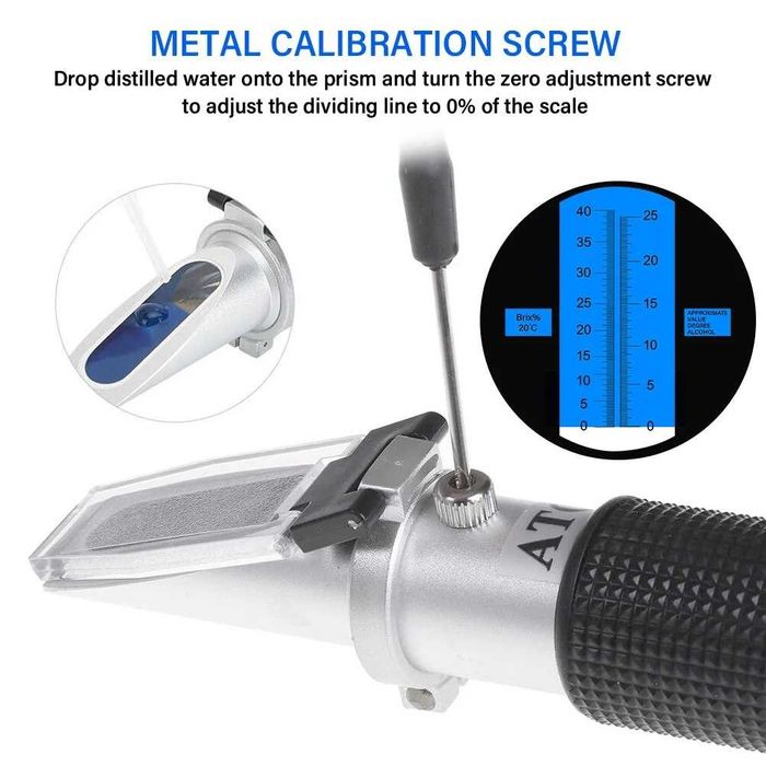 Рефрактометр сахар 040 алкоголь 025 двухкомпонентный RZ121 цукор спирт