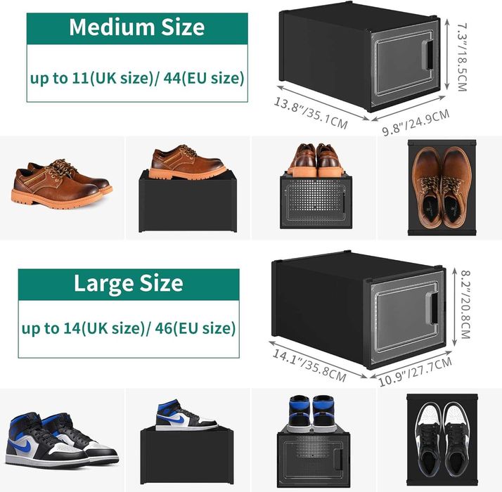 M2370. Pudełka na buty YITAHOME 25 x 18 x 35 cm CZARNY12 sztuk
