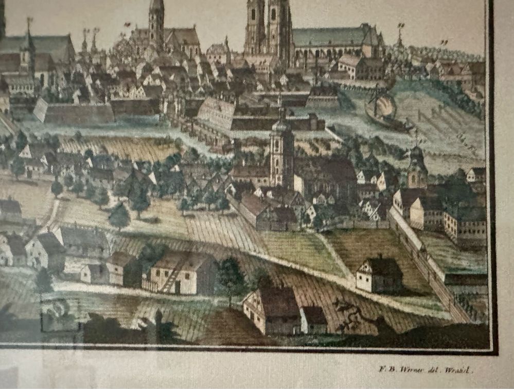 Panorama Breslau Wrocław F.B.Werner akwaforta