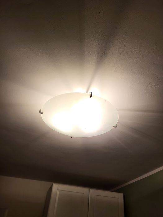 Lampa ozdobna sufitowa plafon 3 Ledy pęknięte szkło