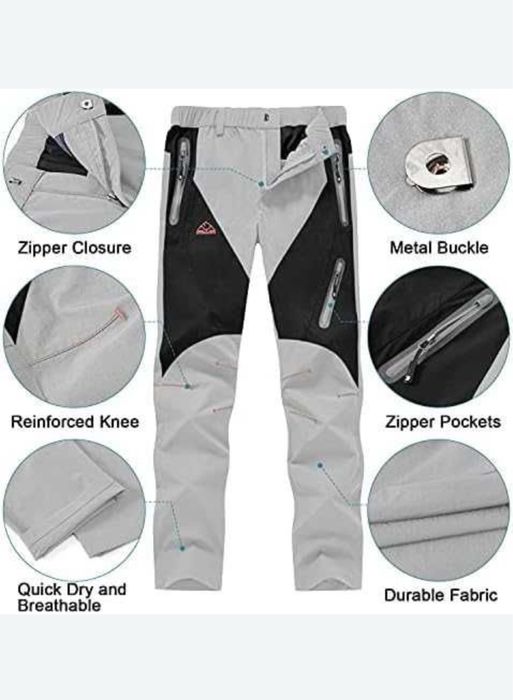 Damskie wodoodporne spodnie do chodzenia z kieszeniami na zamek, lekki