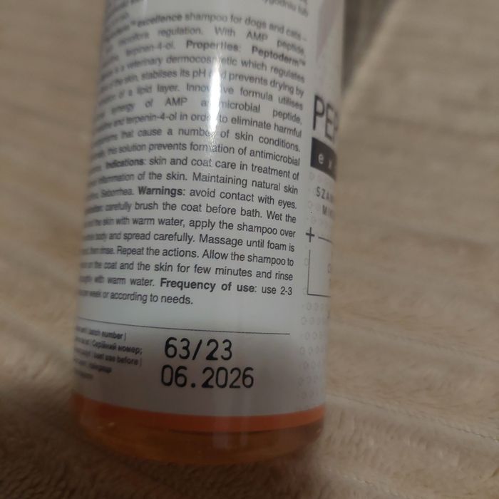 Eurowet PEPTODERM EXCELLENCE 200 ML przeciwbakteryjny, przeciwgrzybicz