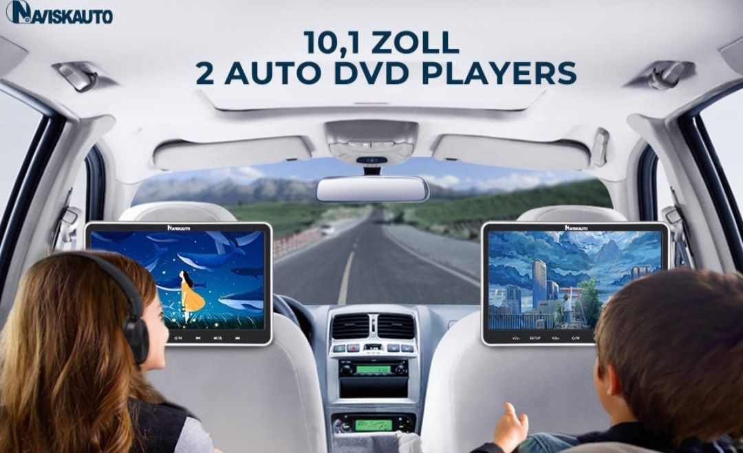 (2 шт.)NAVISKAUTO 2 10,1-дюймовий DVD-плеєр 128 GB в автомобіль моніто