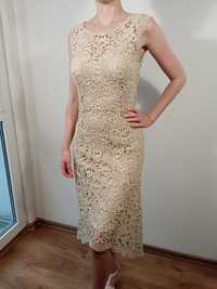 Kremowa suknia koronkowa, rozmiar XXS/XS