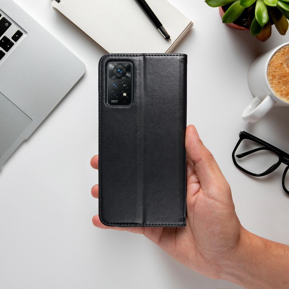 Etui Z Klapką Xiaomi Redmi Note 12S Czarny + Szkło 9H