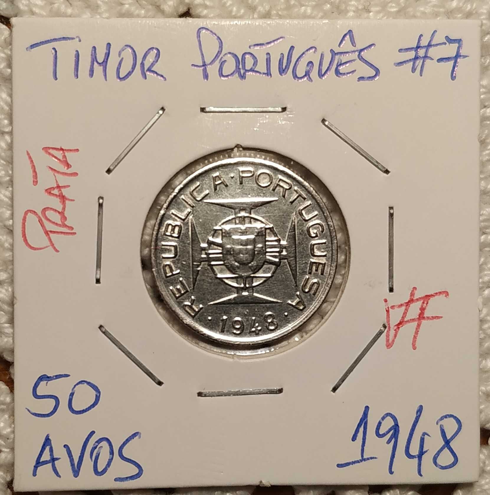 Timor - moeda em prata de 50 avos de 1948 (VF)