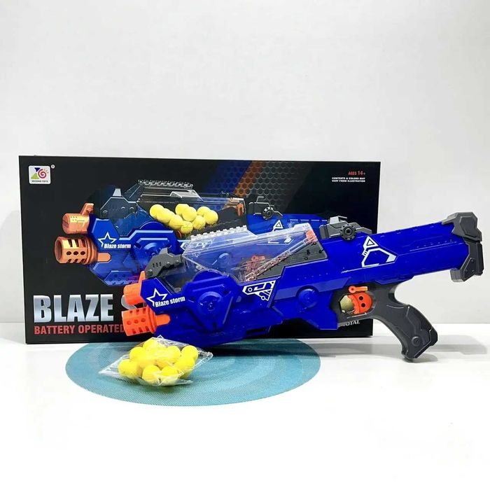 Автомат іграшковий Бластер стріля м'якими кульками 56см Синій (ZC7109)