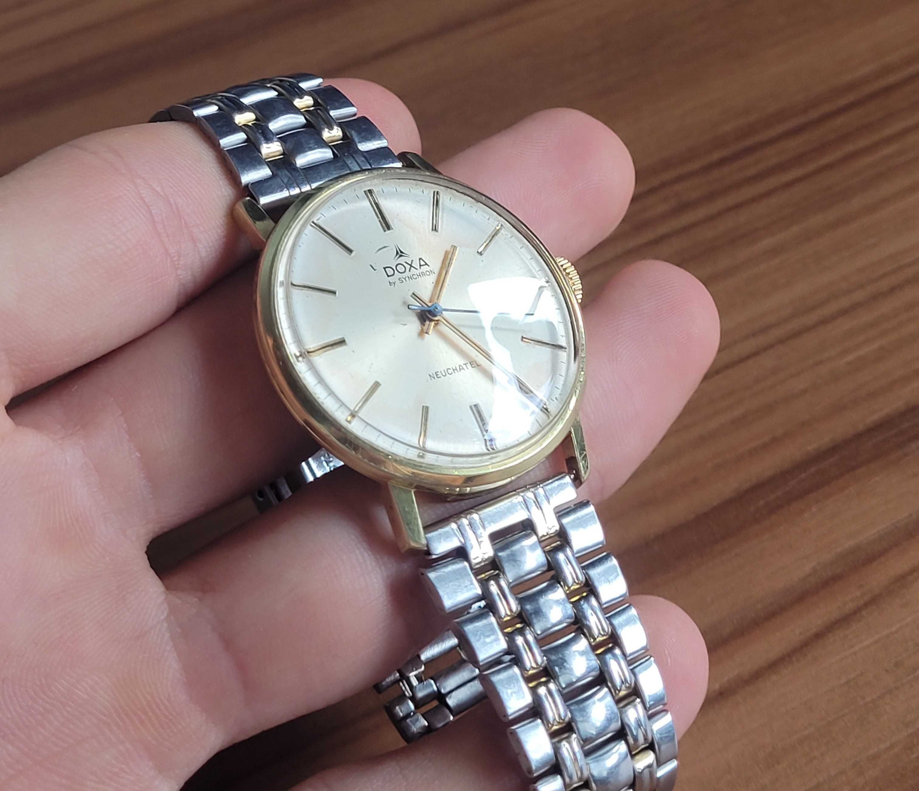 DOXA POZŁACANY zegarek lata 70