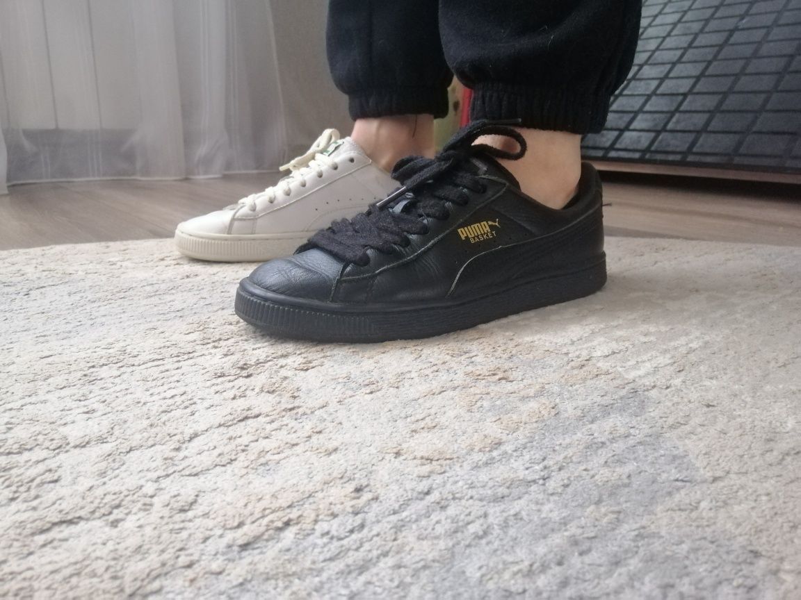 Puma Basket чорні шкіряні кросівки