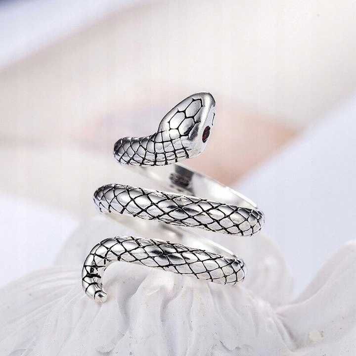Pierścionek srebrny 925 prezent żmijka wąż żmija Bamoer