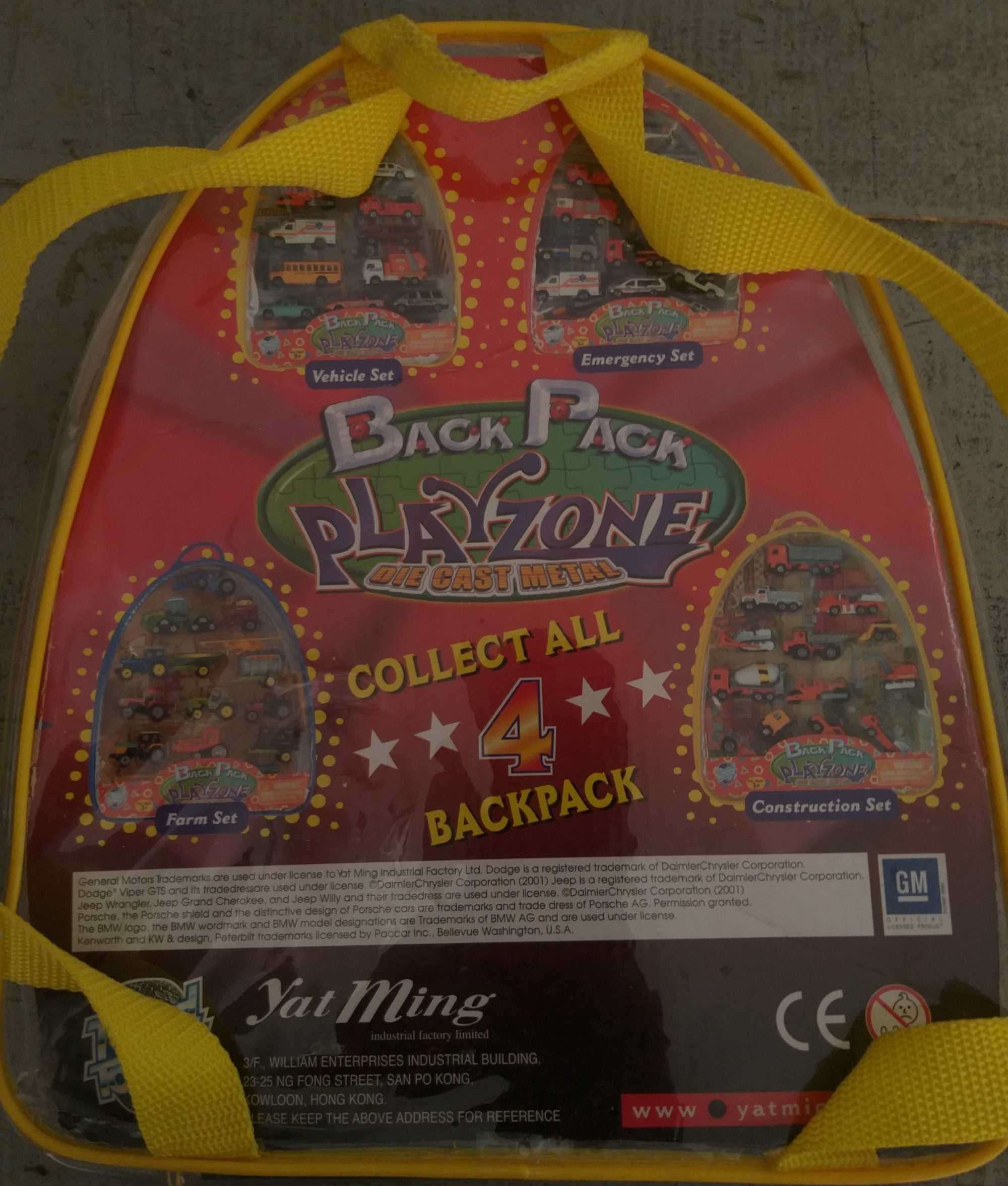 Игровой набор Back Pack  Yat Ming Машинки в рюкзаке