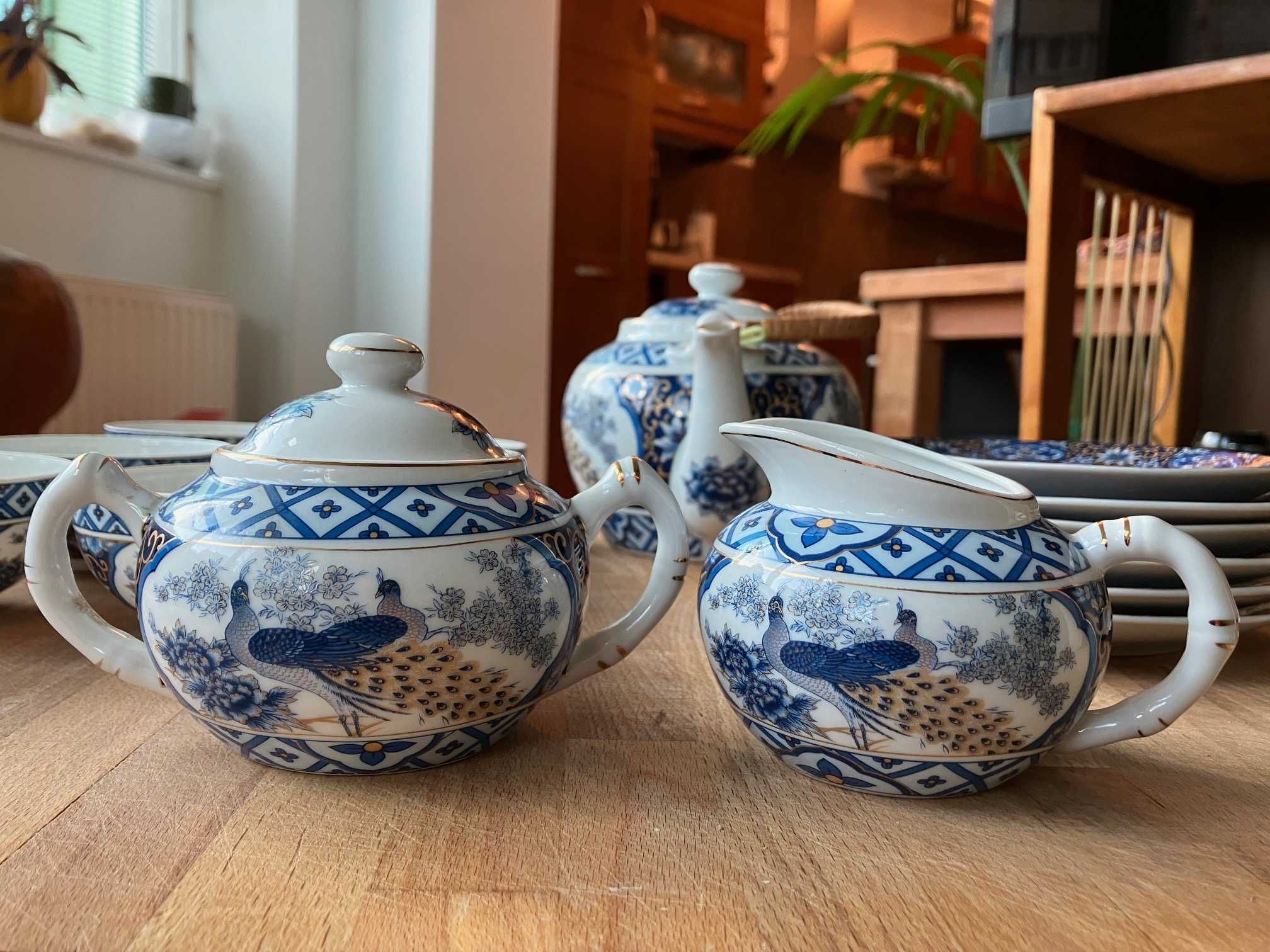 vintage serwis do herbaty, chińska porcelana, 6 osób