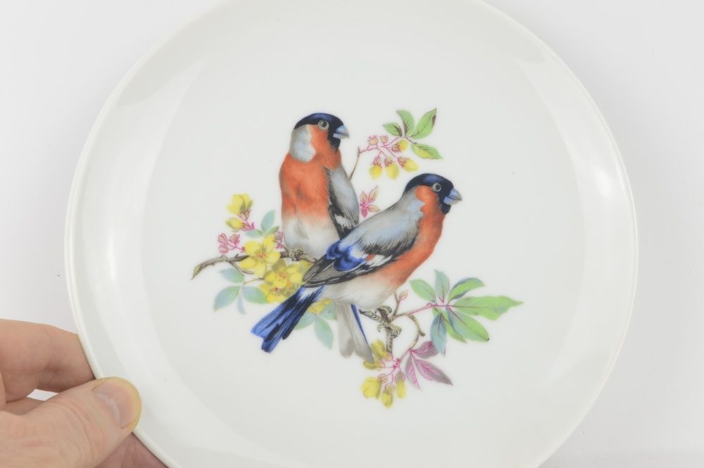 Talerz porcelanowy sygnatura Kaiser ptaszki gile kolekcjonerskie