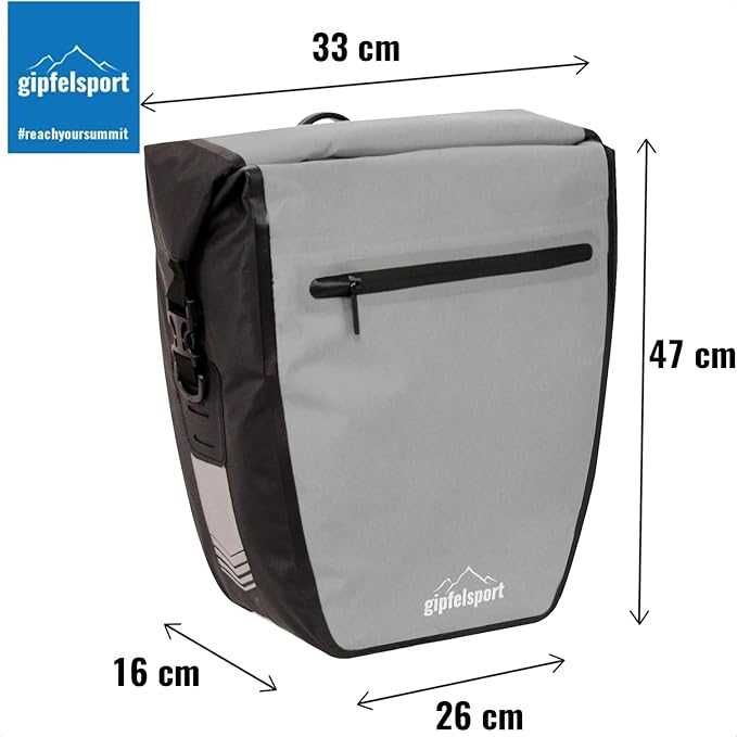 TORBA ROWEROWA wodoszczelna pojemna zwijana z uchwytem