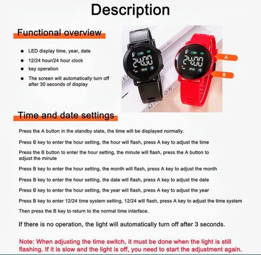 Zegarek elektroniczny czerwony Nowy