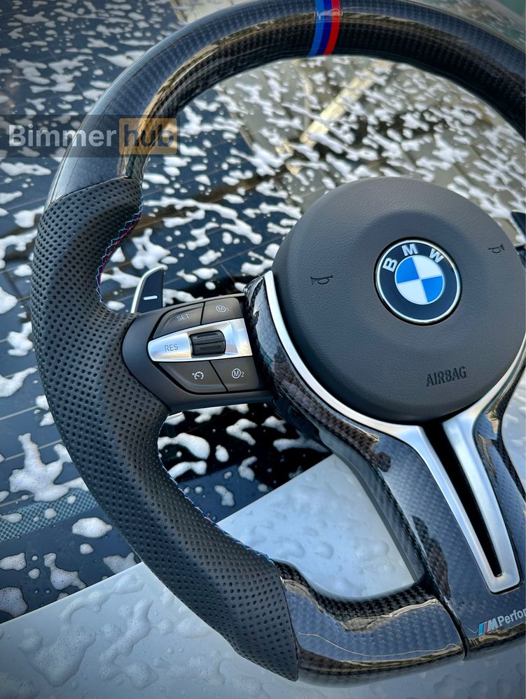 Карбон М руль + (ОРИГИНАЛ airbag, подогрев, вибро) БМВ Ф30 Ф15 Ф25 Ф10
