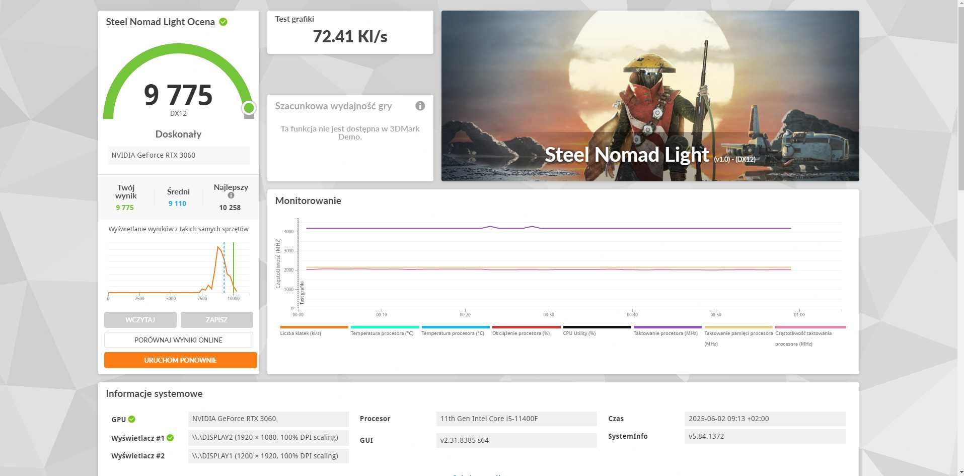 komputer Gamingowy rtx 3060+intel i5 11400f