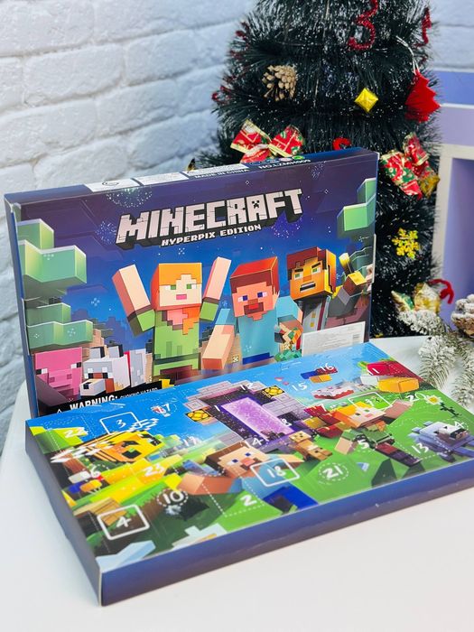 Адвент календар minekraft, конструктор лего,дупло, подарунок, ялинка