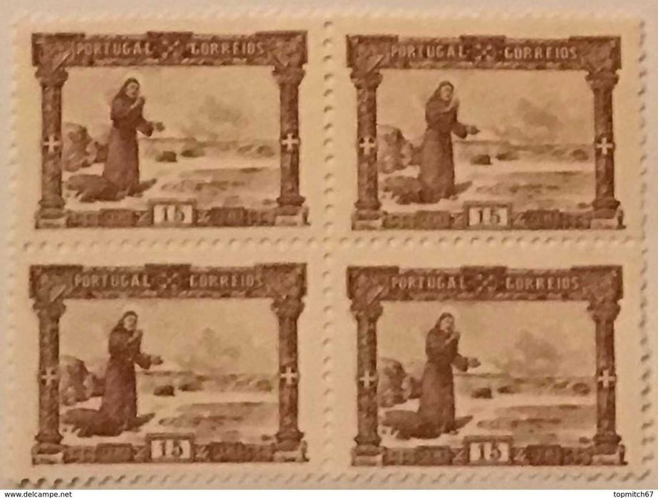 Quadra de selos novos s/ goma 7. cent. Santo António - 1895