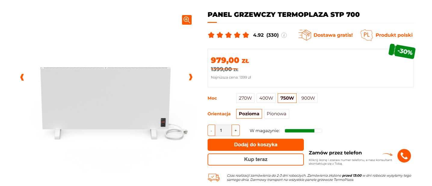Grzejnik/Panel grzewczy TermoPlaza STP 700