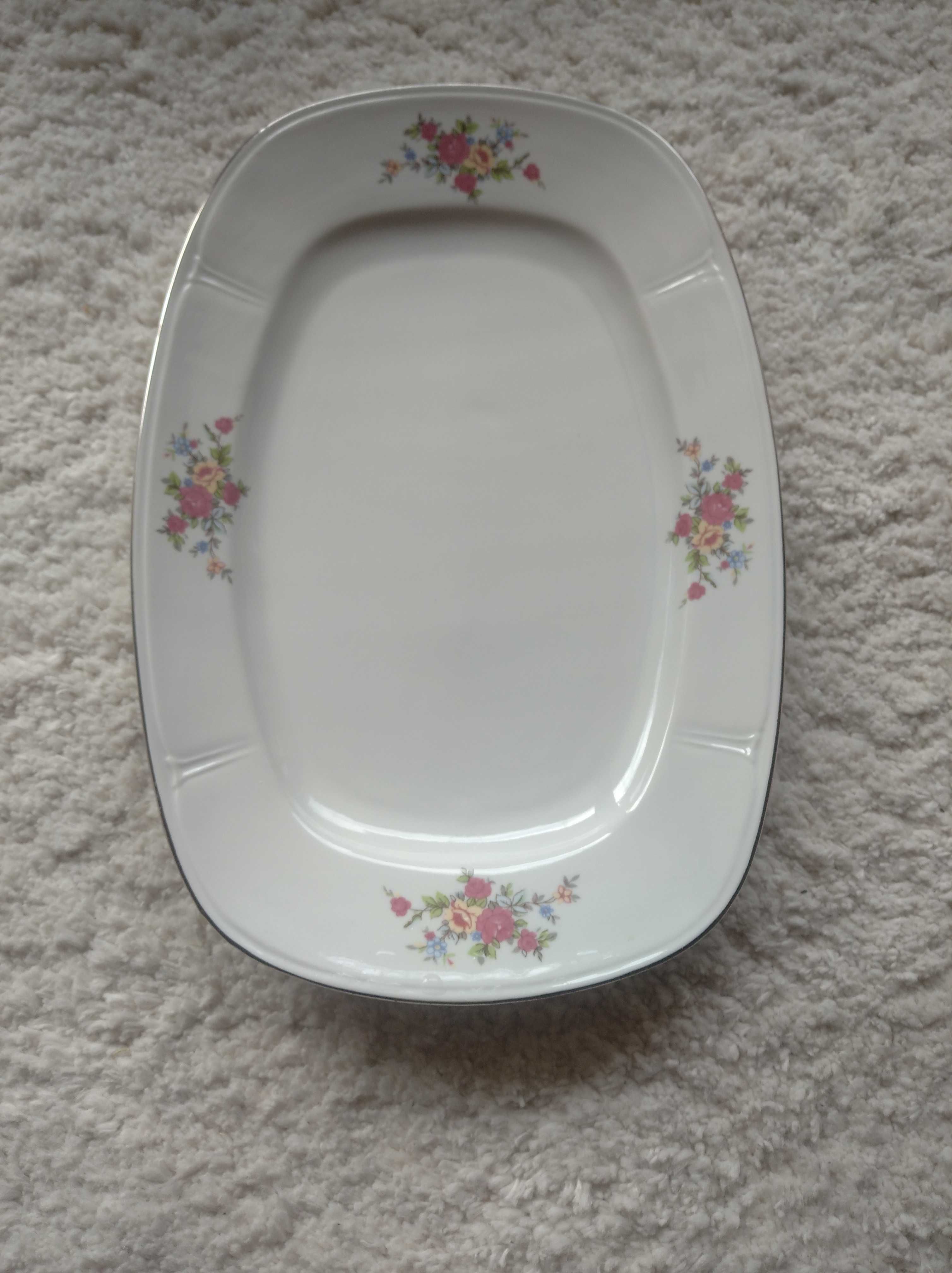 Półmisek w kwiaty, porcelana Ćmielów