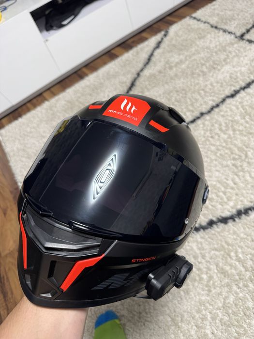 Шолом mt helmets stinger 2 з гарнітурою Freedcoon ky pro