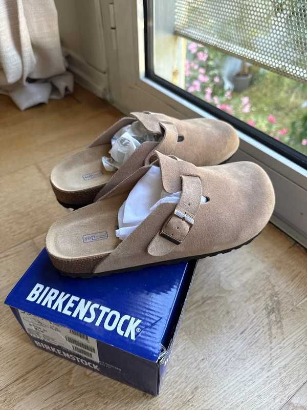 "Buty męskie i damskie" Birkenstock Szaro-brązowy chodaki Roz 38