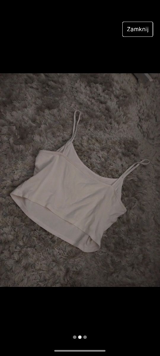 Crop top zwiewny biały S XS shein